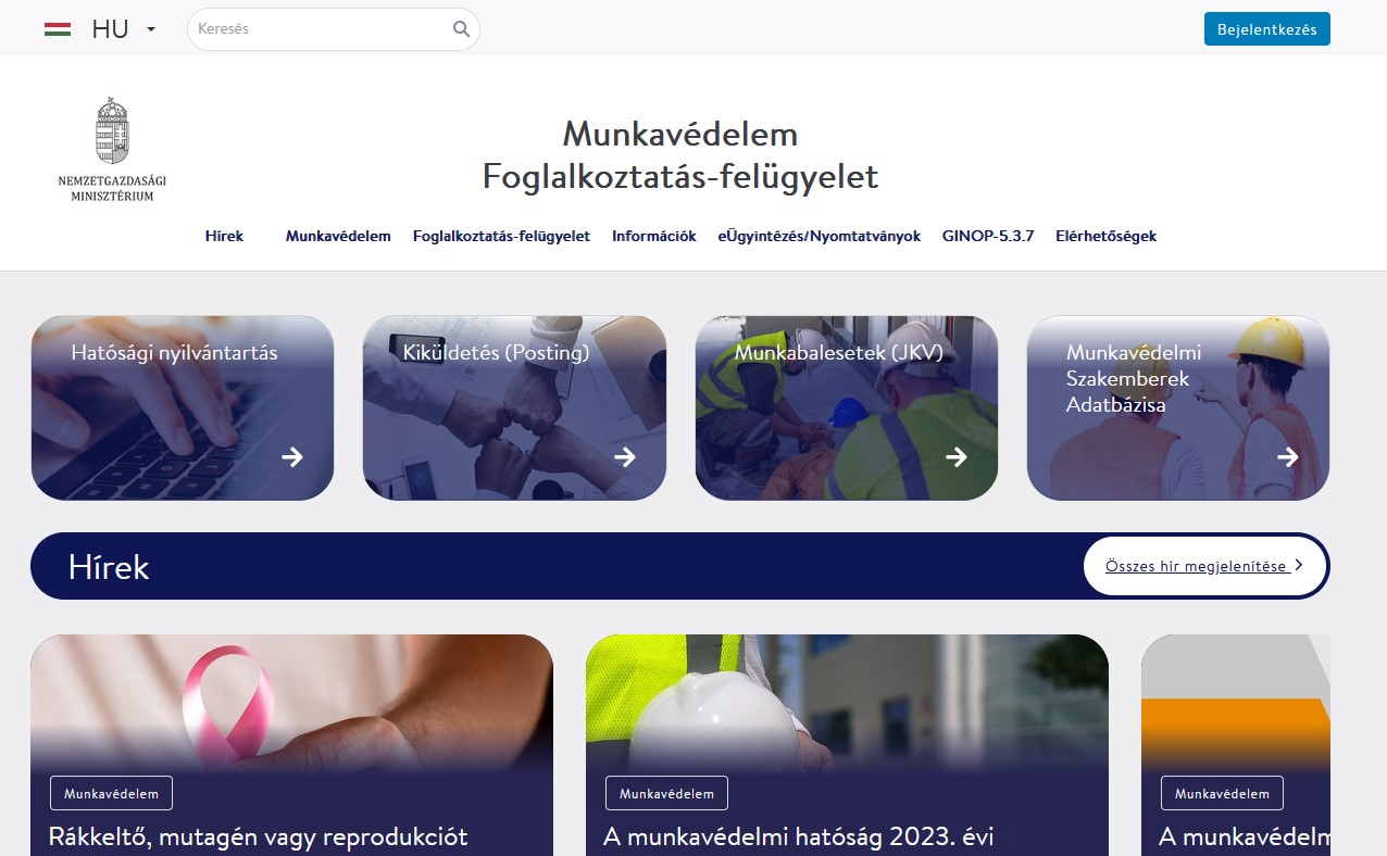 Megújult a Nemzetgazdasági Minisztérium munkavédelmi és foglalkoztatás-felügyeleti honlapja