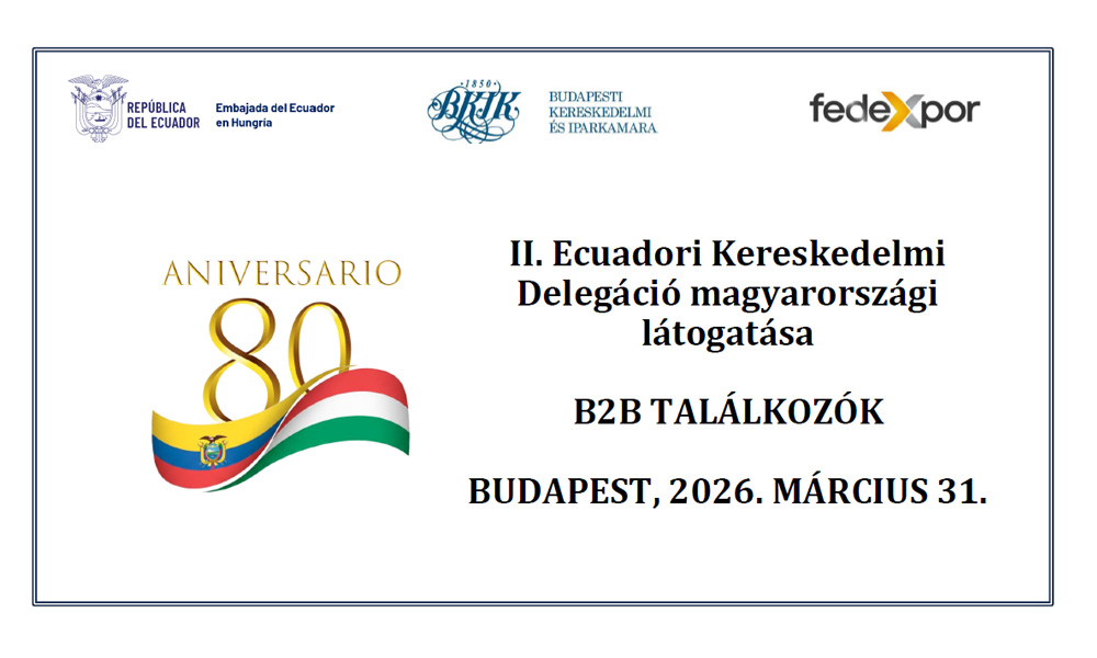 Ecuadori élelmiszeripari delegáció kamarai látogatása - Budapest, 2026.03.26.