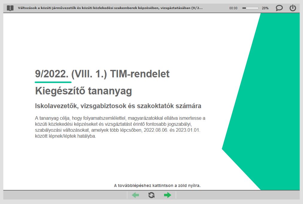 Változások a közúti járművezetők és közúti közlekedési szakemberek képzésében, vizsgáztatásában
