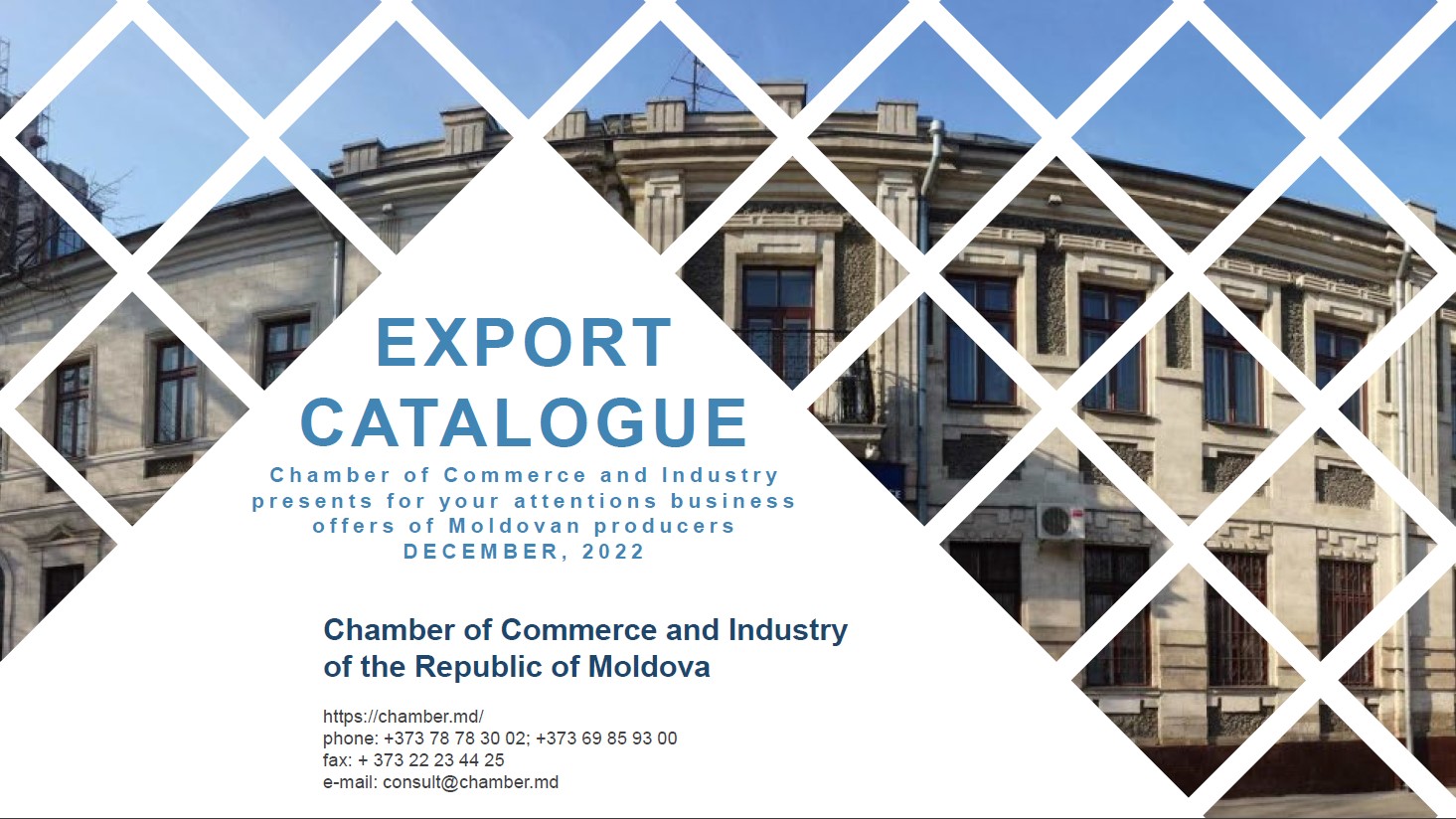 Moldovai Kereskedelmi és Iparkamara által összeállított export katalógus - 2022. december