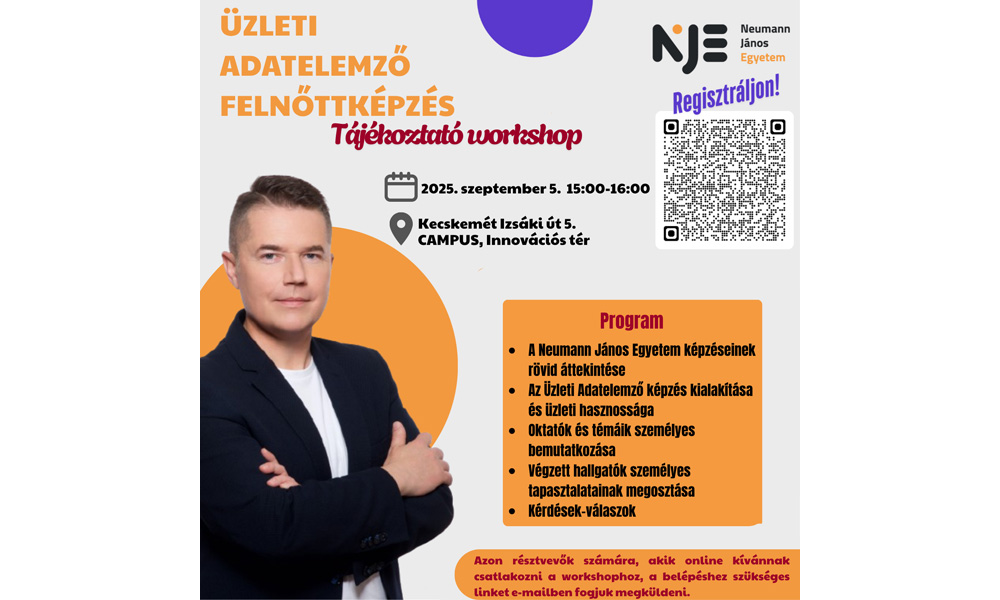 Üzleti adatelemző felnőttképzés - tájékoztató workshop - 2025.09.05.