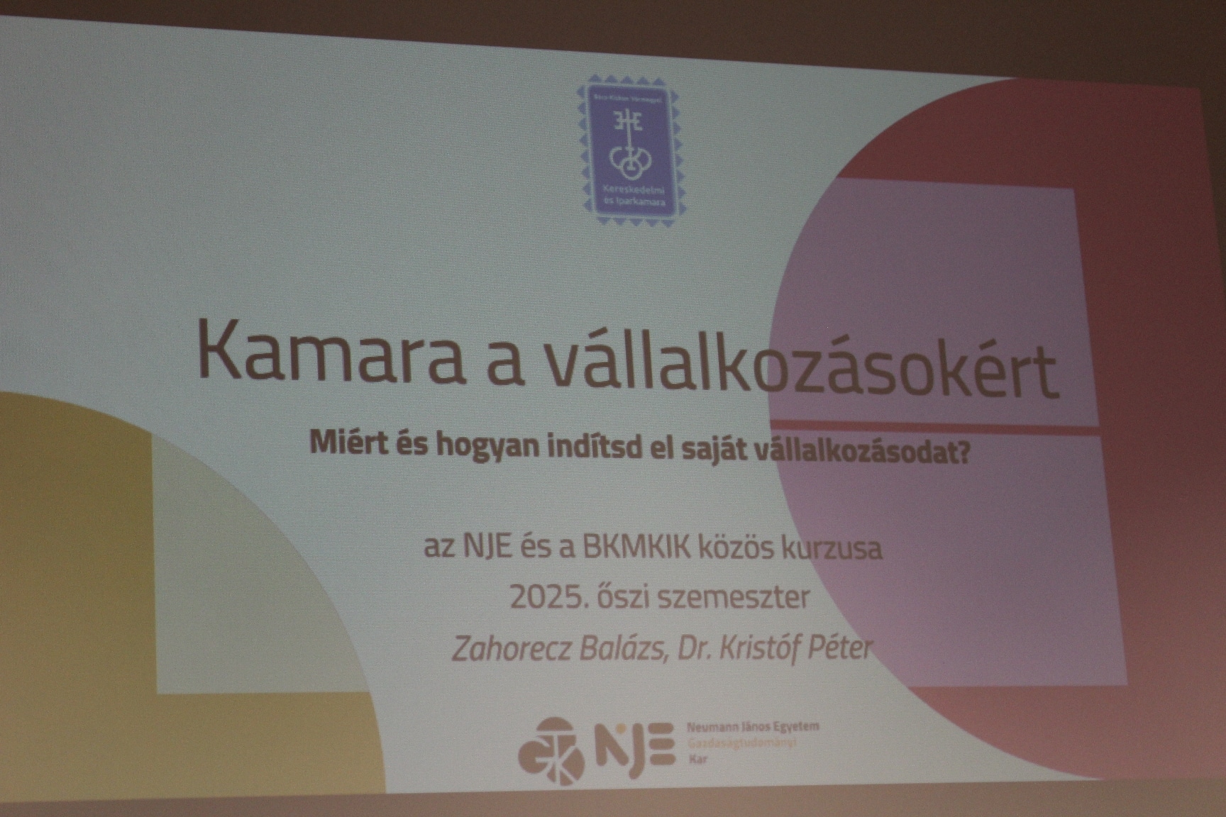 Egyetemi előadások a vállalkozói létről